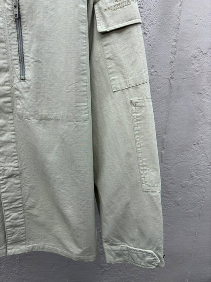 B  Simple Single Row Work Jacket Coat