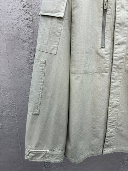 B  Simple Single Row Work Jacket Coat