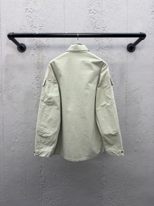 B  Simple Single Row Work Jacket Coat