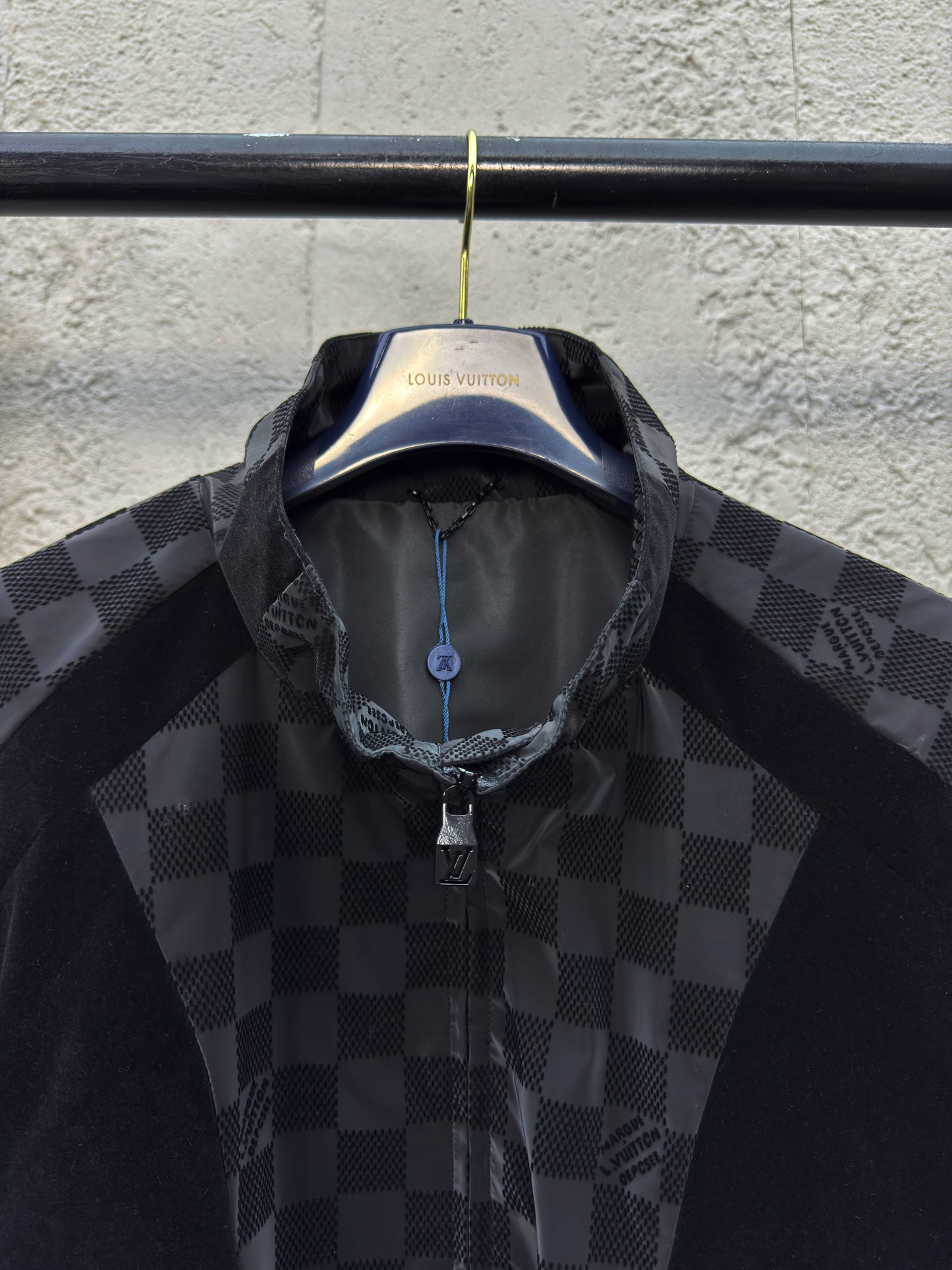 1V  25SS  Checkerboard Flocked Jacket