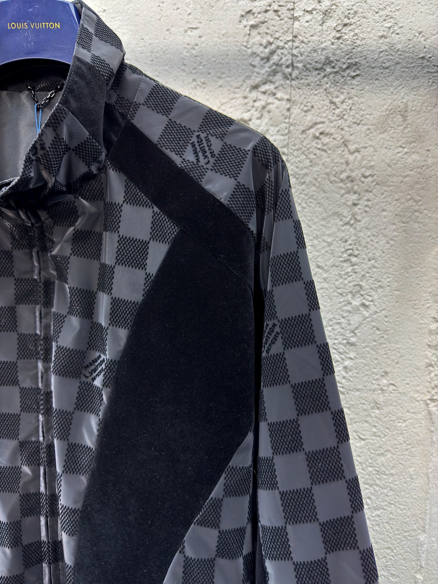 1V  25SS  Checkerboard Flocked Jacket