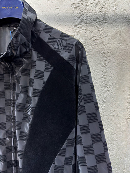 1V  25SS  Checkerboard Flocked Jacket