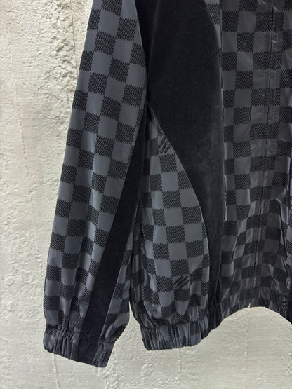 1V  25SS  Checkerboard Flocked Jacket