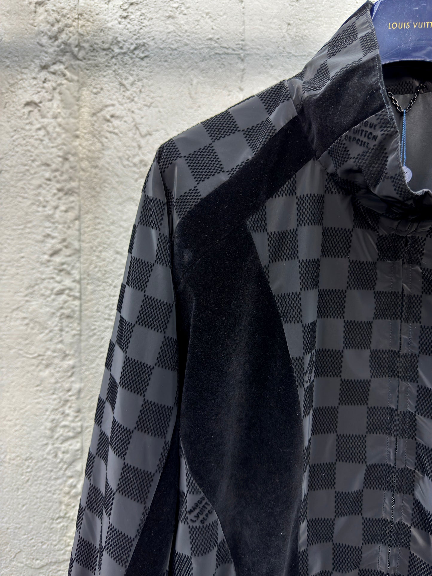 1V  25SS  Checkerboard Flocked Jacket