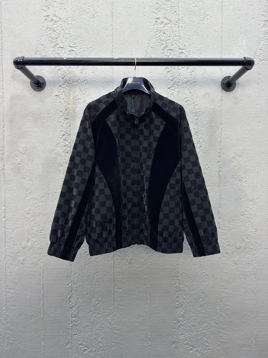 1V  25SS  Checkerboard Flocked Jacket