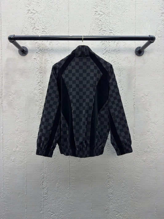 1V  25SS  Checkerboard Flocked Jacket