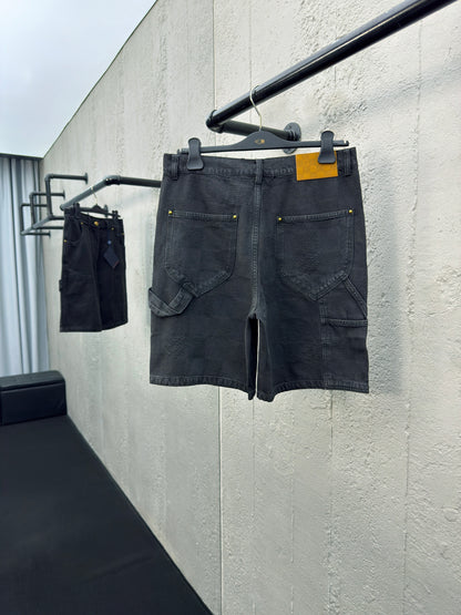 1V  Checkerboard Denim Shorts