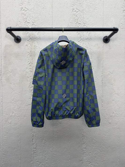 1V 25SS  Checkerboard Full Print Double-sided Jacket