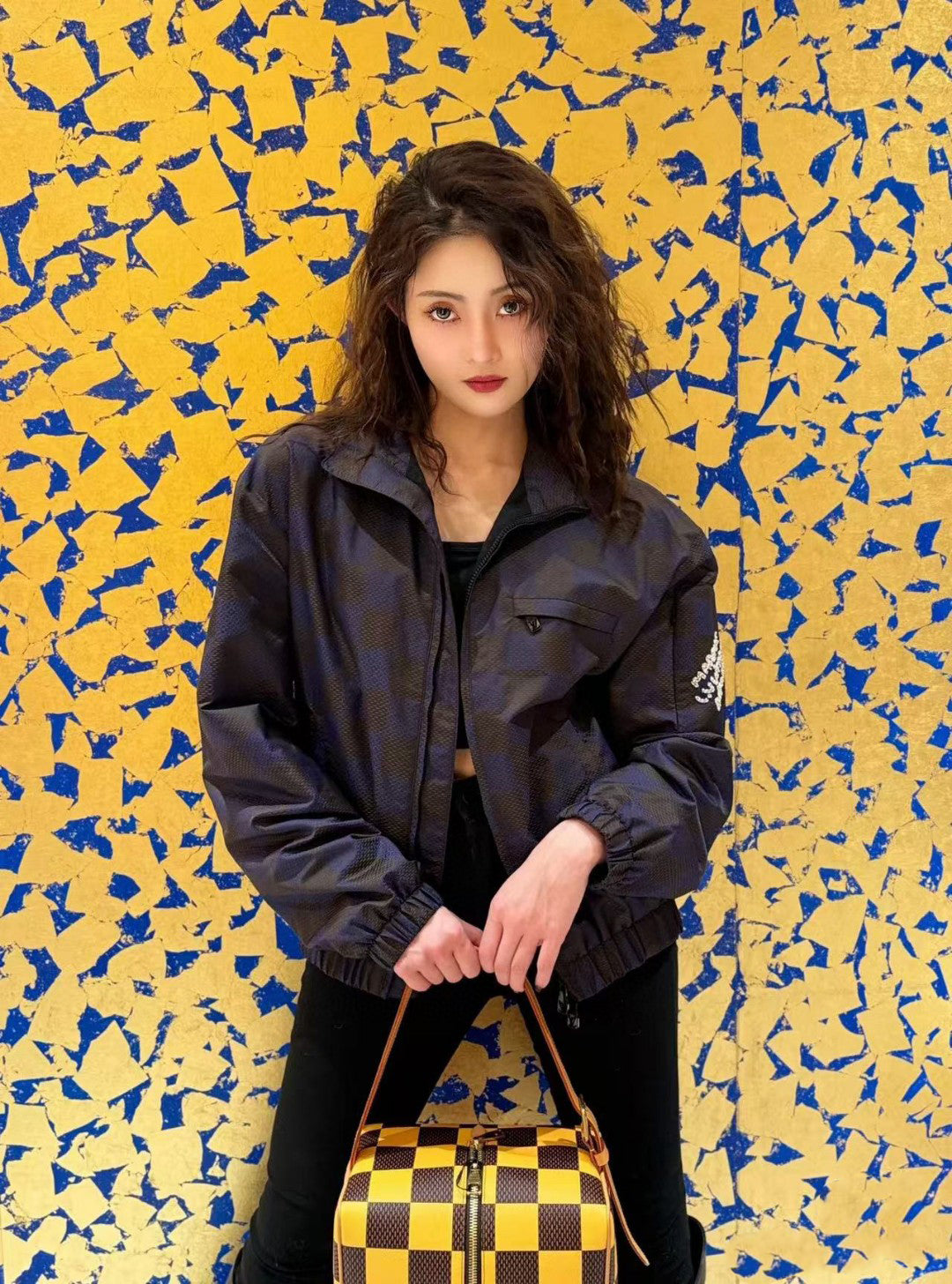 1V  plaid woven jacket