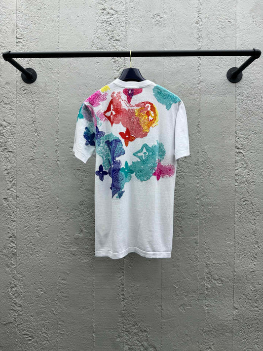 1V  25SS  Ink-rendered jacquard wool short sleeves