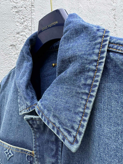 1V  25SS  embossed pocket denim jacket