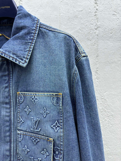 1V  25SS  embossed pocket denim jacket