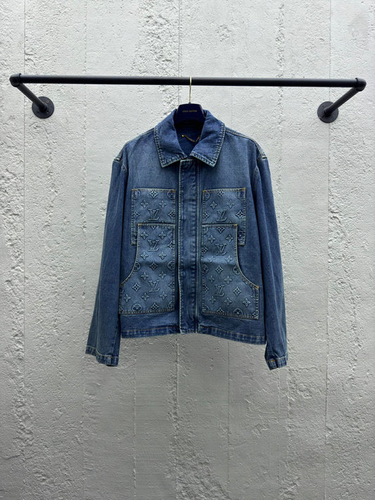 1V  25SS  embossed pocket denim jacket