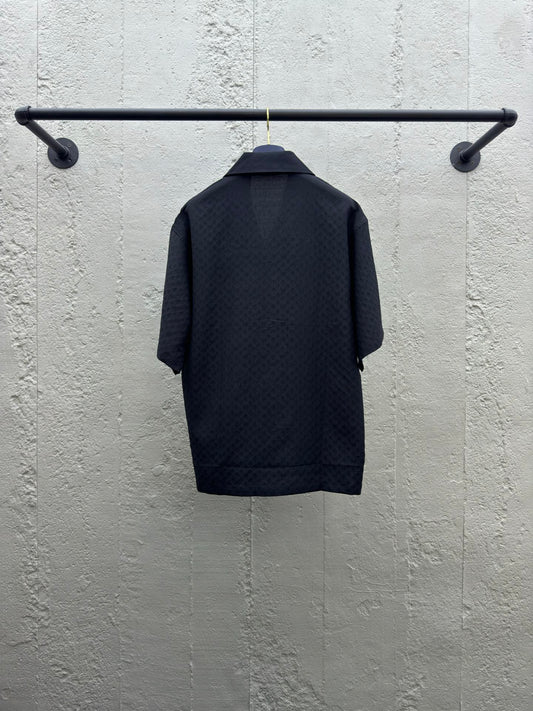 1V  wrinkled jacquard shirt