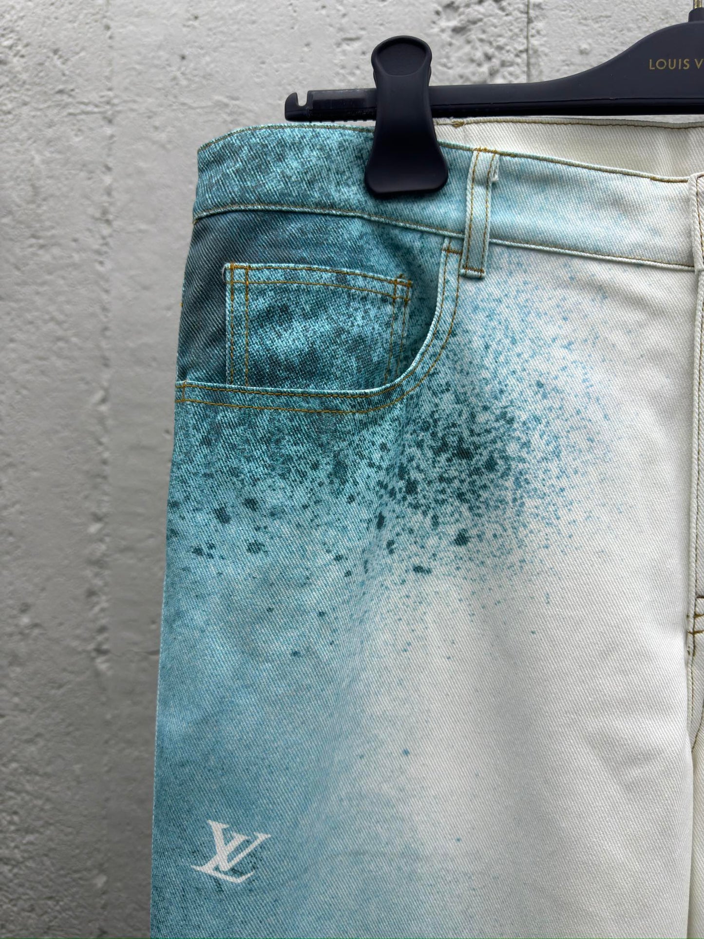 1V  Ink-splashed Starry Blue Jeans