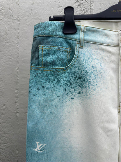 1V  Ink-splashed Starry Blue Jeans