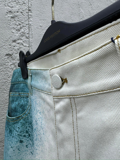 1V  Ink-splashed Starry Blue Jeans