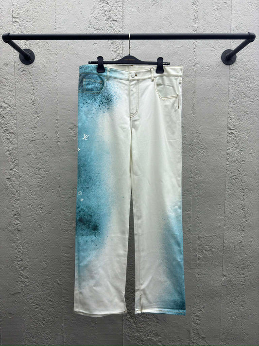 1V  Ink-splashed Starry Blue Jeans