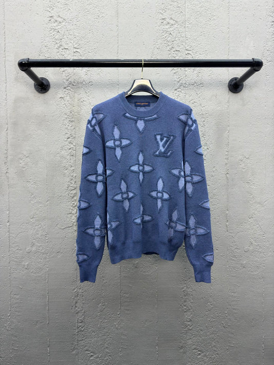 1V  25SS embossed intarsia sweater