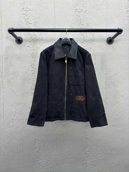1V  checkerboard denim jacket