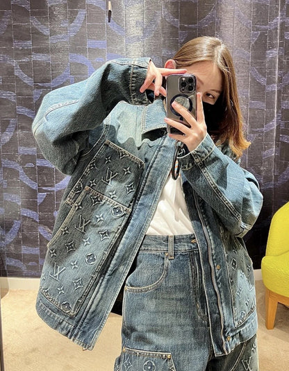 1V  25SS  embossed pocket denim jacket