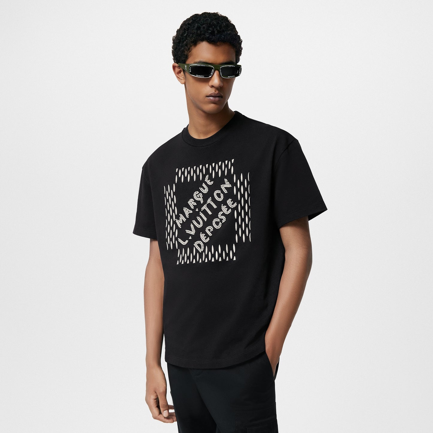 1V Embroidered Signature Cotton T-Shirt