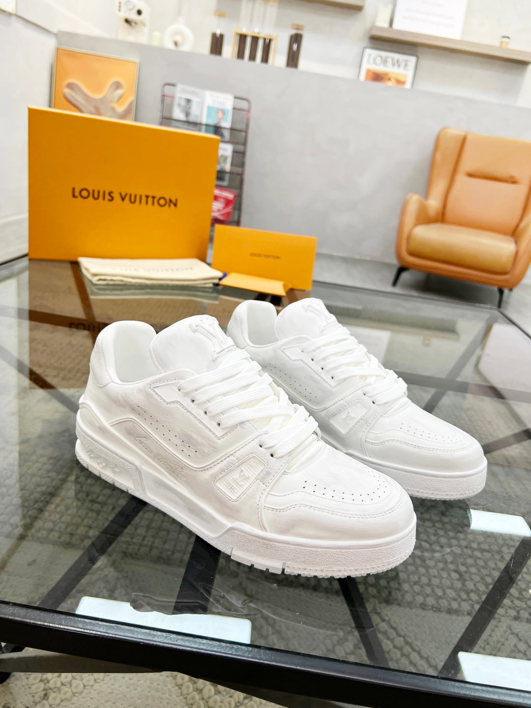 1V  White Graffiti Sneakers