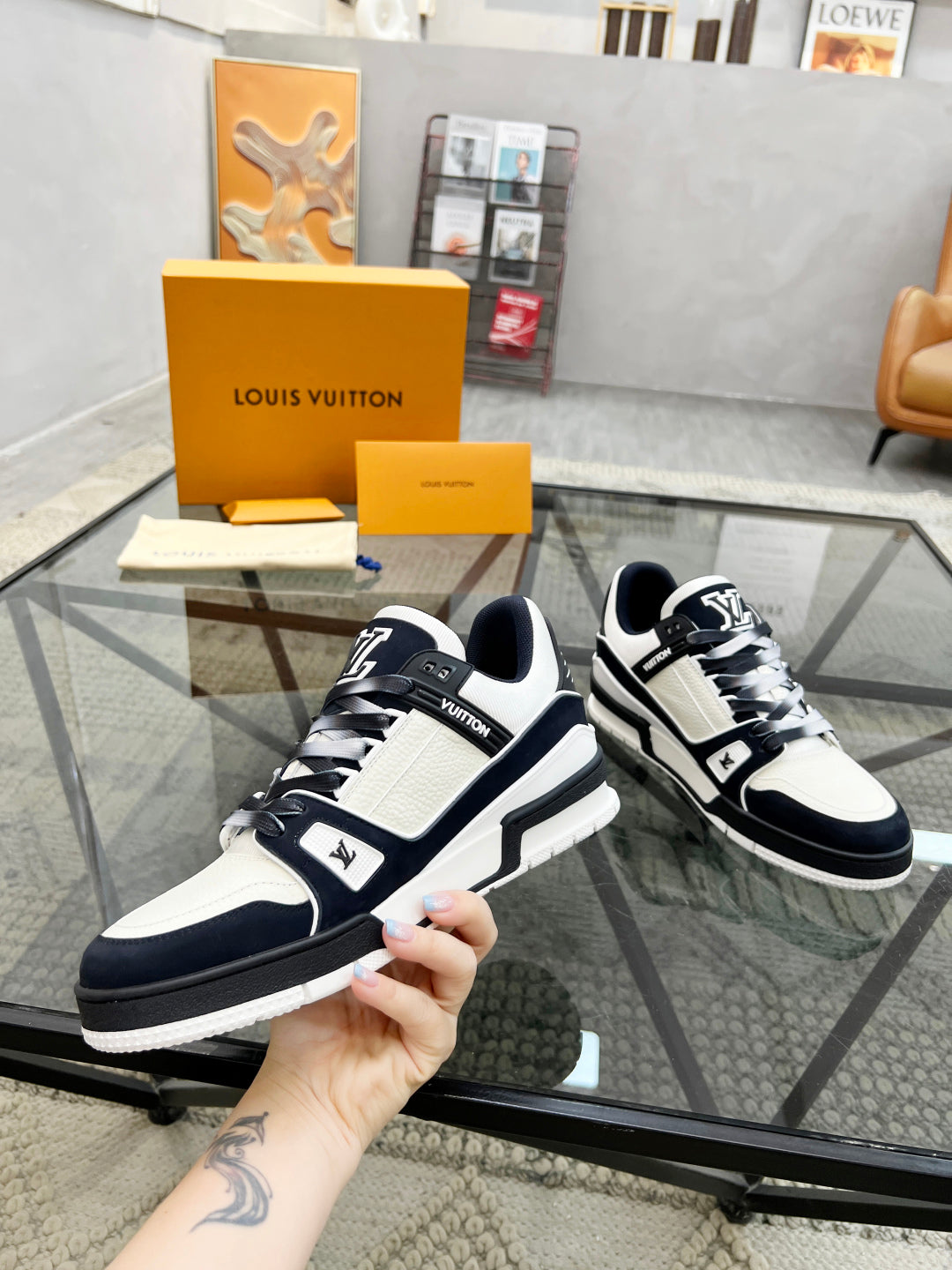1V  Black and White Sneaker
