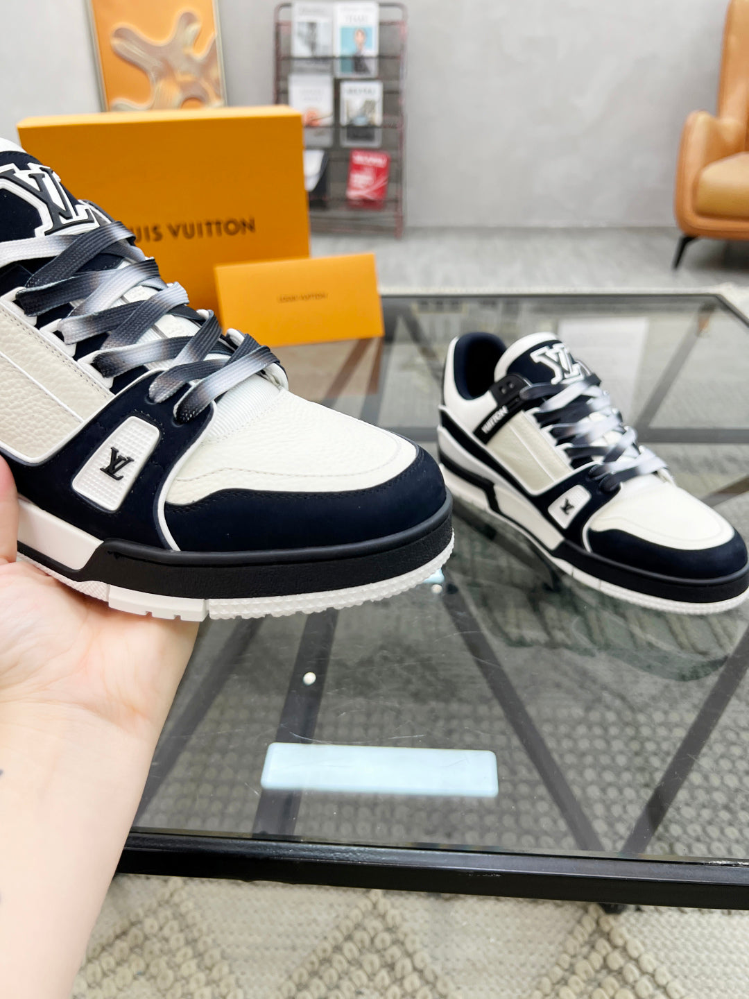 1V  Black and White Sneaker