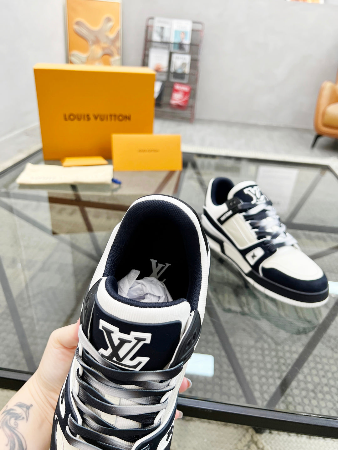 1V  Black and White Sneaker