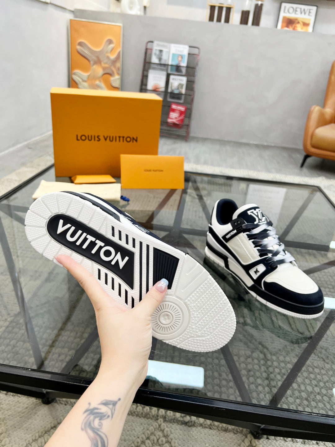 1V  Black and White Sneaker