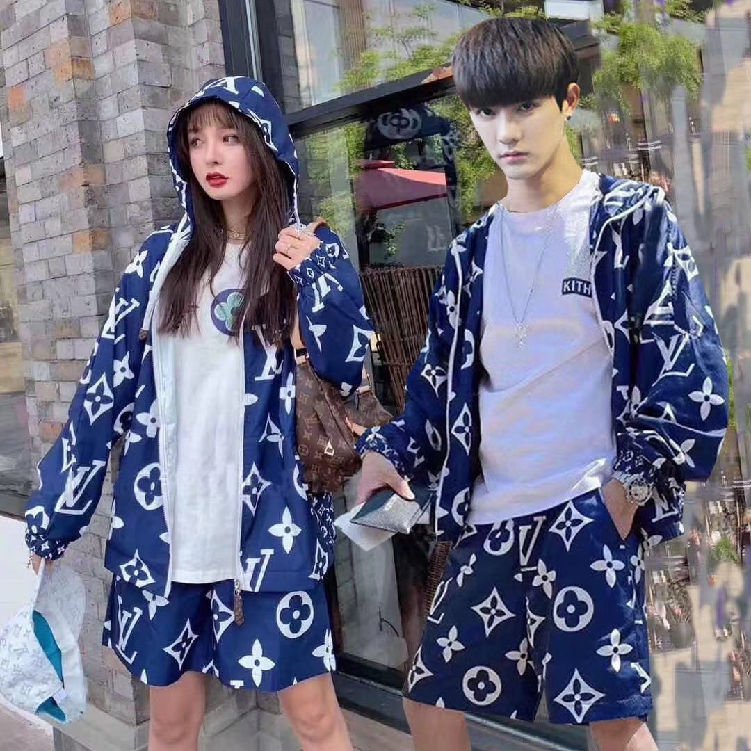 1V Jacquard Cotton Shorts