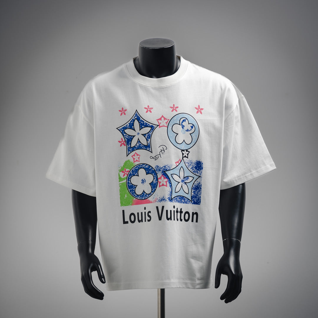 1V Monogram Flower  T-Shirt
